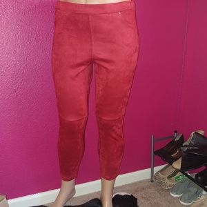 $69 NEW Andrew marc|faux suede moto leggings